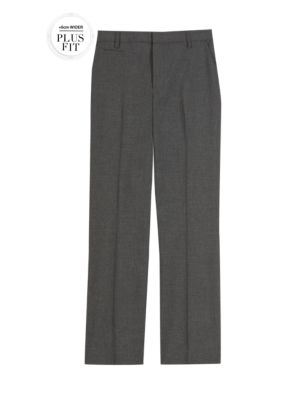 Boys&#39; Plus Fit Crease Resistant Supercrease&trade; Slim Leg Trousers with Triple Action Stormwear&trade;